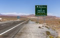 Tropic of Capricorn crossing sign, Route 23, Chile